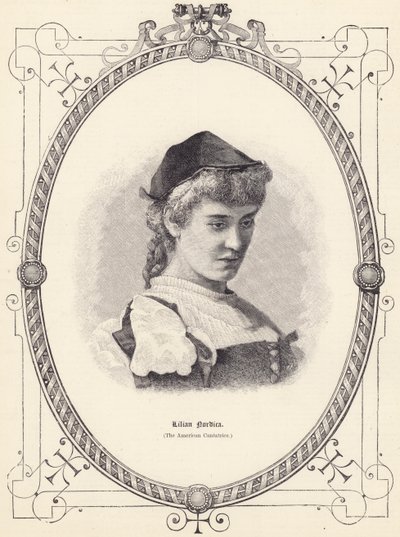 Lilian Nordica (la cantatriz americana) (grabado) de English School