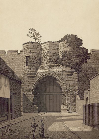 Lincoln, Castle Gateway (litografía) de English School