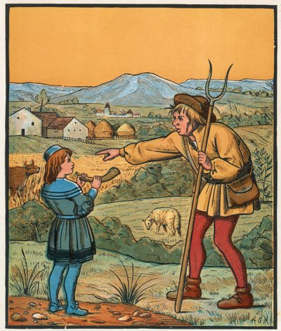 El pequeño niño azul y su cuerno de English School