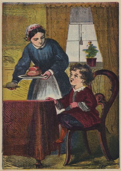 Little Tommy Tucker (litografía en color) de English School