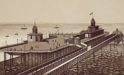 Liverpool: New Brighton Pier (litografía) de English School