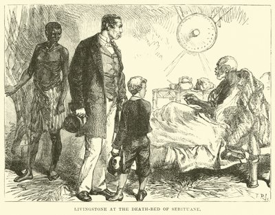 Livingstone en el lecho de muerte de Sebituane de English School
