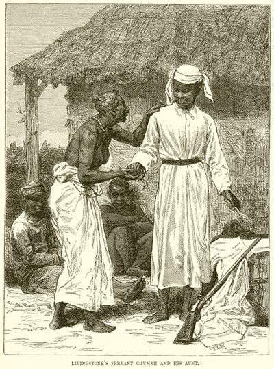 El sirviente de Livingstone, Chumah, y su tía de English School