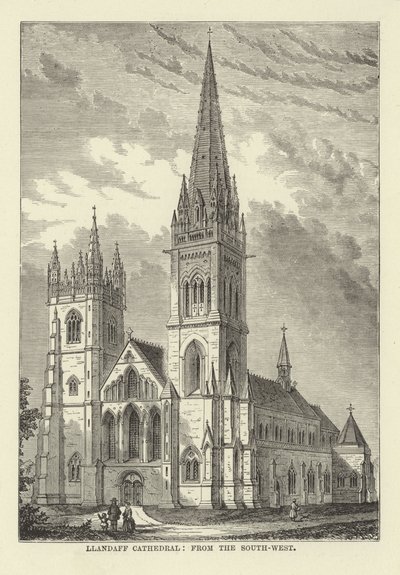 Catedral de Llandaff, desde el suroeste de English School