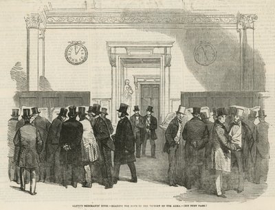Sala de comerciantes de Lloyds - leyendo las noticias de la victoria en Alma de English School