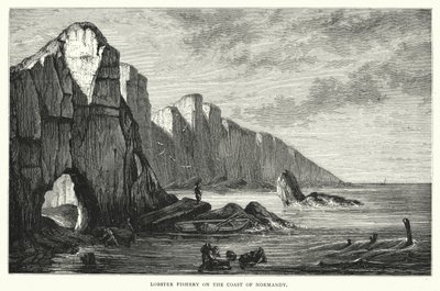 Pesca de langosta en la costa de Normandía de English School