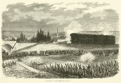Baterías de locomotoras en acción, noviembre 1870 de English School
