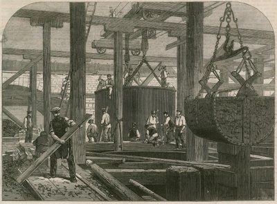 Obras del puente ferroviario de Londres, Chatham y Dover en Blackfriars de English School