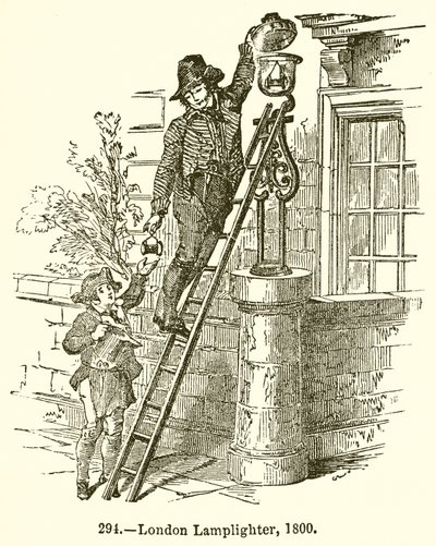 Encendedor de lámparas de Londres, 1800 de English School