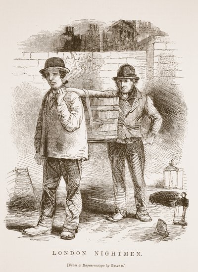 Los nocturnos de Londres, ilustración de London Labour and London Poor de Henry Mayhew, pub. 1862 de English School
