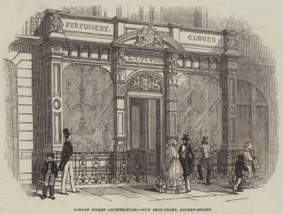 Arquitectura de Calle de Londres, Nueva Fachada de Tienda, Regent-Street de English School