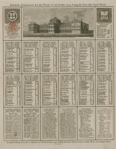 Almanaque de Londres para el año de nuestro Señor 1793 de English School