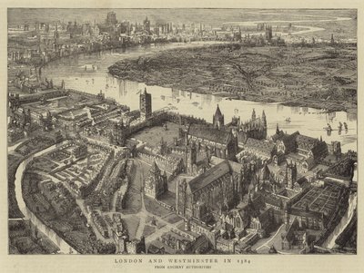 Londres y Westminster en 1584 de English School