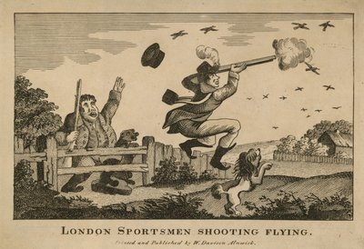 Deportistas londinenses disparando a palomas de English School