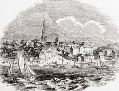 Londonderry, Irlanda del Norte, de Old England: A Pictorial Museum, pub. 1847 de English School