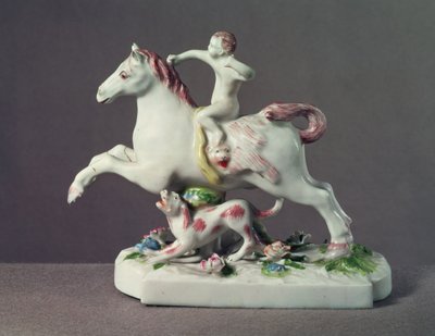 Figura de Cupido montando un caballo de Longton Hall, c.1755 de English School