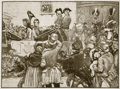 Lord Anglesey dejando Irlanda, Kingstown, 1828, ilustración de Cassells Illustrated History of England de English School