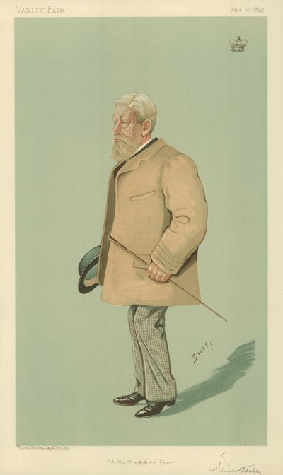 Lord Arthur Wrottesley, Un Par de Staffordshire, 20 de junio de 1895, caricatura de Vanity Fair de English School