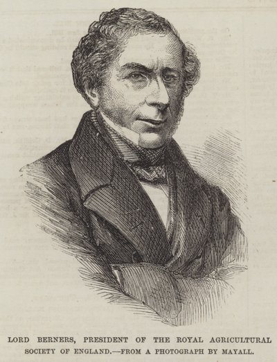 Lord Berners, presidente de la Real Sociedad Agrícola de Inglaterra (grabado) de English School