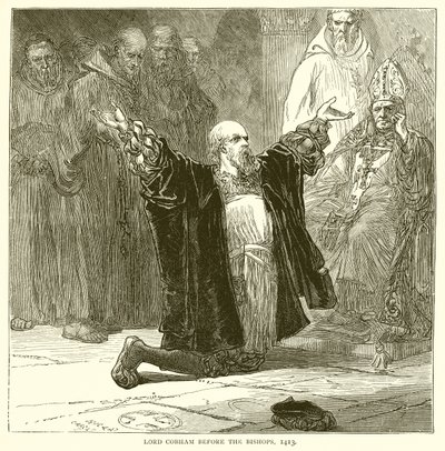 Lord Cobham ante los obispos, 1413 de English School