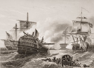 La Victoria de Lord Howe sobre los Franceses, ilustración de 