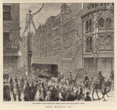 Día del Alcalde: La procesión con la Aguja de Cleopatra pasando por Gracechurch Street de English School