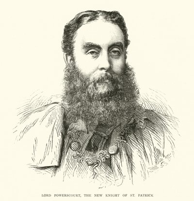 Lord Powerscourt, el nuevo Caballero de San Patricio (grabado) de English School