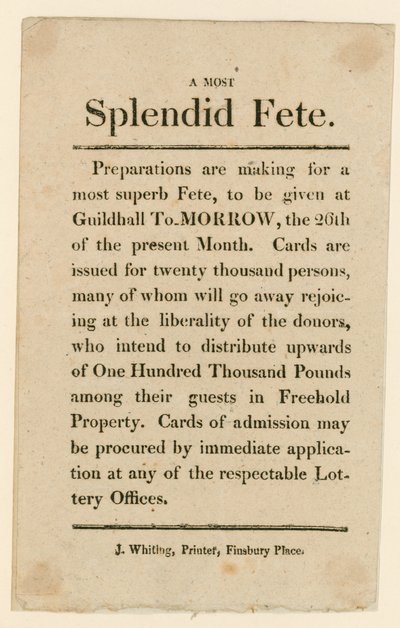 Anuncio de lotería de English School