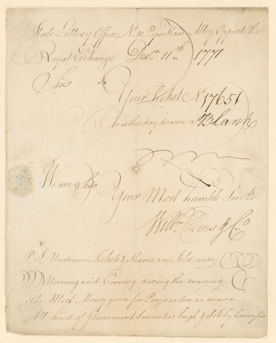Boleto de lotería de English School