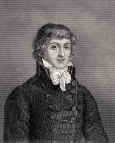 Louis Antonie Leon de Saint-Just, grabado por W.H. Mote, ilustración de 
