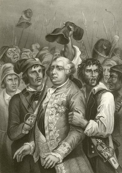 Luis XVI amenazado por la multitud en su visita a las Tullerías de English School