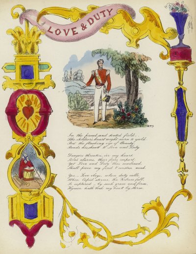 Amor y Deber, tarjeta de San Valentín británica de English School
