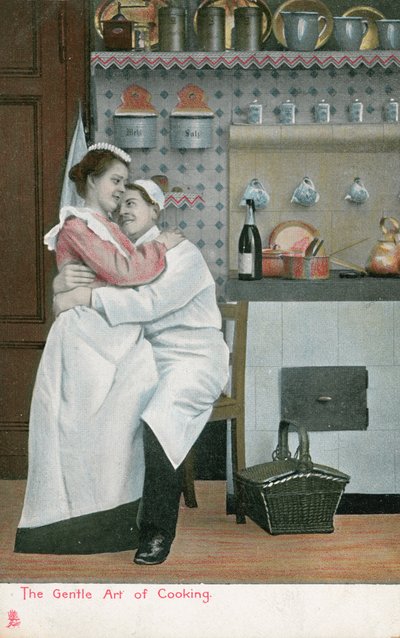 Amor en la cocina (litografia en color) de English School
