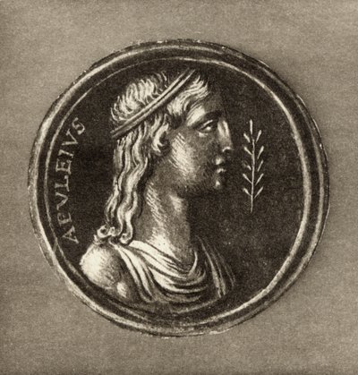 Lucio Apuleyo (c.124-c.180 d.C.), del frontispicio de La Historia de Cupido y Psique de Lucio Apuleyo, publicado en 1903 de English School
