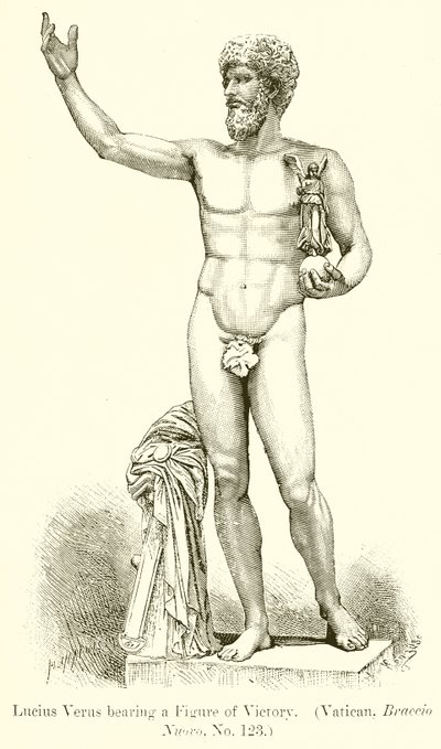 Lucio Vero llevando una Figura de la Victoria. (Vaticano, Braccio Nuovo. No. 123) de English School