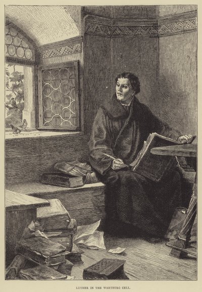 Lutero en la celda de Wartburg de English School