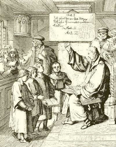 Lutero enseñando a los niños de English School