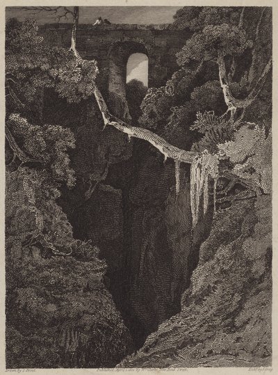 Puente de Lydford (grabado) de English School