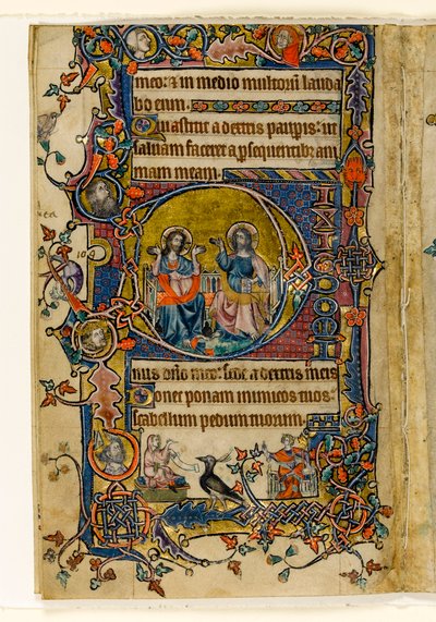El padre y el hijo, inicial historiada del Salterio de Macclesfield, Uso de Sarum, East Anglia, c.1330 de English School