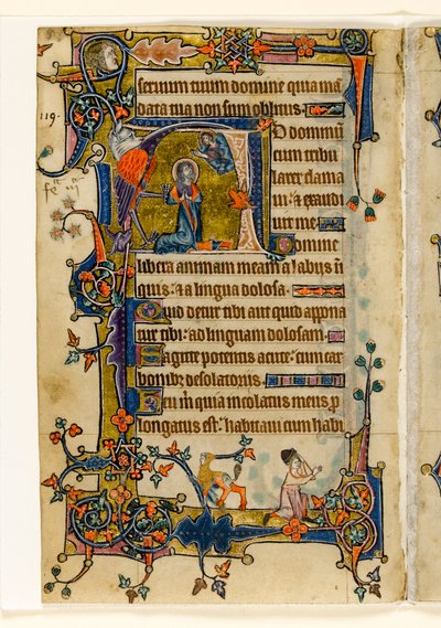 David rezando, inicial historiada del Salterio de Macclesfield, Uso de Sarum, East Anglia, c.1330 de English School