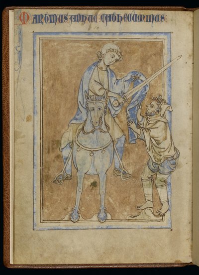 San Martín y el mendigo, de un manuscrito iluminado de English School