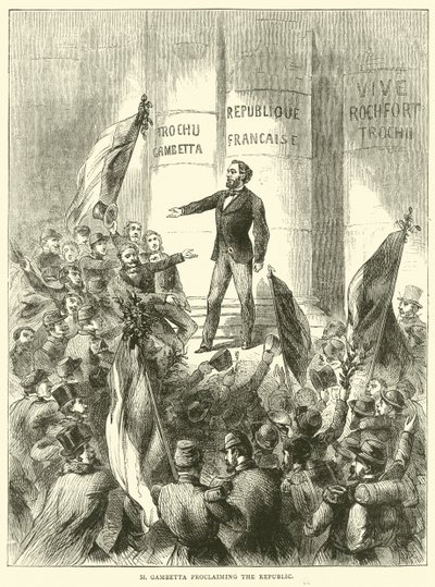 M Gambetta proclamando la República, septiembre 1870 de English School