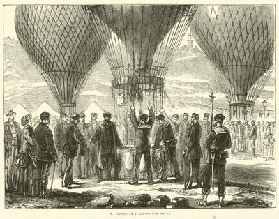 M. Gambetta partiendo para Tours, noviembre 1870 de English School