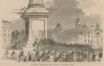 M Kossuth dirigiéndose al pueblo en Charing Cross de English School