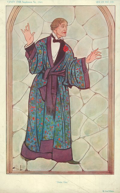 M Lou-Tellegen, Dorian Gray, 10 de septiembre de 1913, caricatura de Vanity Fair de English School