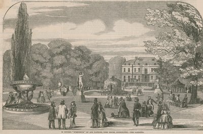 Simposio de todas las naciones de M. Soyer, Gore House, Kensington - los jardines de English School