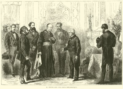 M Thiers y el Cuerpo Diplomático, marzo 1871 de English School