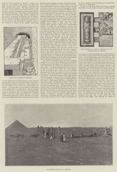 Descubrimientos de M de Morgan en Dahshur (grabado) de English School