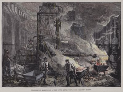 Máquina para hacer gas en la South Metropolitan Gas Company, Londres de English School