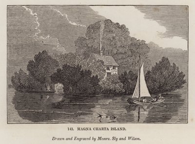 Isla de la Carta Magna (grabado) de English School